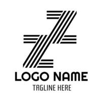 A black and white logo with a z and a line vector