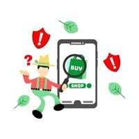 How to buy from a mobile app vector