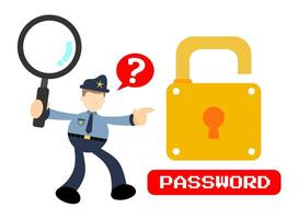 How to create a password for your website vector