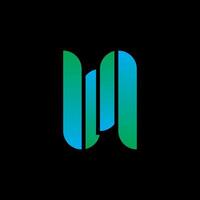 N initial gradient colorful logo design vector