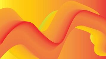 Abstract yellow and orange swirl wave background. Flow liquid lines design vector