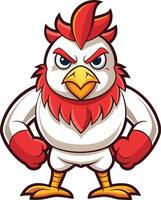 Angry chicken cartoon character design vector
