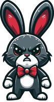 Cartoon rabbit with red bow tie vector