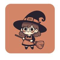 Cute Witch with a Pointed Hat 1 vector