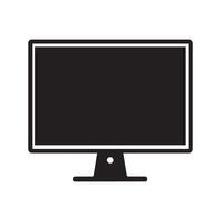 Desktop monitor silhouette with white background vector