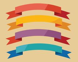 flat ribbon banner set vector