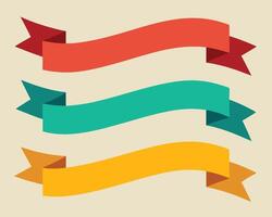 Three colorful ribbons on a beige background vector
