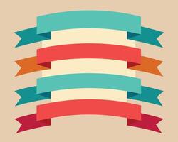 illustration of retro ribbons on brown background vector