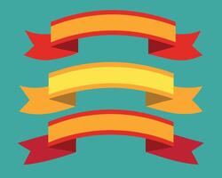 Three colorful ribbons on a blue background vector