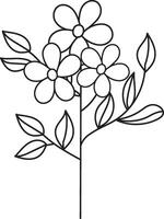 Hand drawn flower branches for design element vector