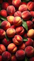 A Bountiful Harvest of Ripe Peaches photo