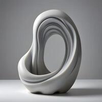 Undulating Stone Wave Sculpture photo