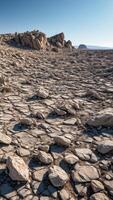 Barren Rocky Plateau with a Clear Expansive Sky photo