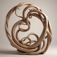 Twisting Wooden Vine Sculpture photo