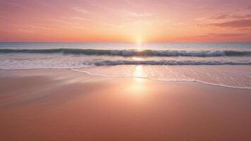 Empty Beach Horizon at Sunrise photo