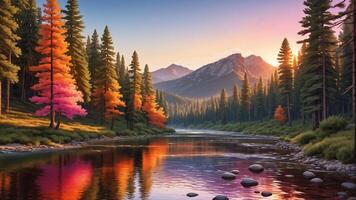 Golden Sunset Over Serene Valleys photo