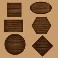 collection of geometric shapes with realistic imitation of wood texture vector