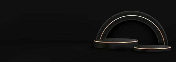 Black friday sale with round podium suitable for displaying your products vector