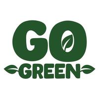 Go green icon illustration. green pin with plant leaf and message inside - motivation vector