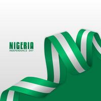 Waving flag with Nigerian flag color. suitable for Nigerian independence Day background vector