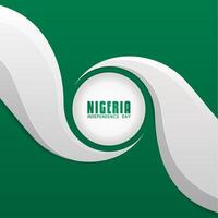 Nigeria Independence Day, green background design with a circle in the middle and waves around it vector