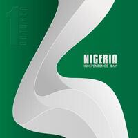 The white wave arches are like a layer on the green background. Nigerian independence day poster vector