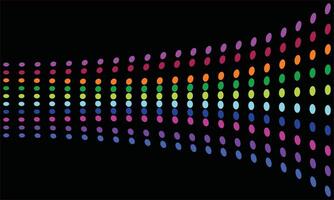 Dynamic and colorful rainbow dot pattern on a black background vector
