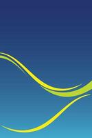 abstract background with dynamic green waves flowing over a deep blue gradient vector