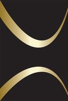 Luxurious black background with elegant gold waves vector