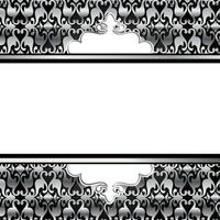 Elegant Silver Damask Frame patterns on a dark background vector