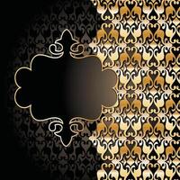 Ornate Gold Damask Frame with intricate patterns on a dark background vector