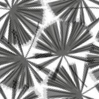 Modern halftone palm leaf seamless pattern in black and white for stylish textile design vector