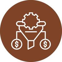 Conversion Rate Line Multi Circle Icon vector