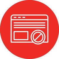 Ad Blocker Line Multi Circle Icon vector