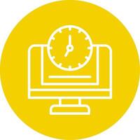 24 7 Monitoring Line Multi Circle Icon vector
