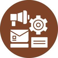 Marketing Automation Glyph Multi Circle Icon vector