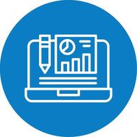 Online Report Line Multi Circle Icon vector