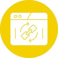 Backlink Glyph Multi Circle Icon vector