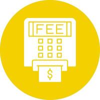 Atm Fees Glyph Multi Circle Icon vector