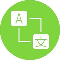 Language Barrier Glyph Multi Circle Icon vector