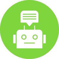 Chatbot Glyph Multi Circle Icon vector