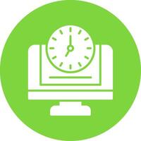 24 7 Monitoring Glyph Multi Circle Icon vector