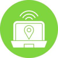 Digital Nomad Hub Glyph Multi Circle Icon vector