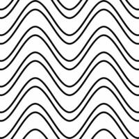 Seamless wavy pattern with curved black lines on a white background. Suitable for graphic design, interior, textile, print, wrapping, etc. vector