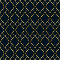 Seamless pattern with wavy golden lines flowing vertically on a dark blue background. Suitable for various creative projects, textiles or decorative elements. vector