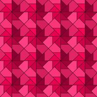 Seamless pattern consisting of triangular shapes with square and crossed lines in shades of pink. Suitable for graphic design, interior decoration, textile, fashion, print, wrapping, etc. vector