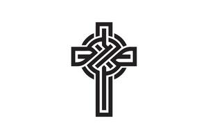 A celtic cross with a knot on it vector