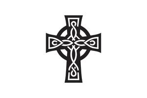 A celtic cross with a knot on it vector
