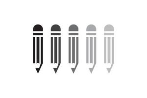 A group of pencils are arranged in a row vector