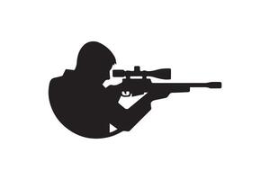 A silhouette of a man with a rifle vector